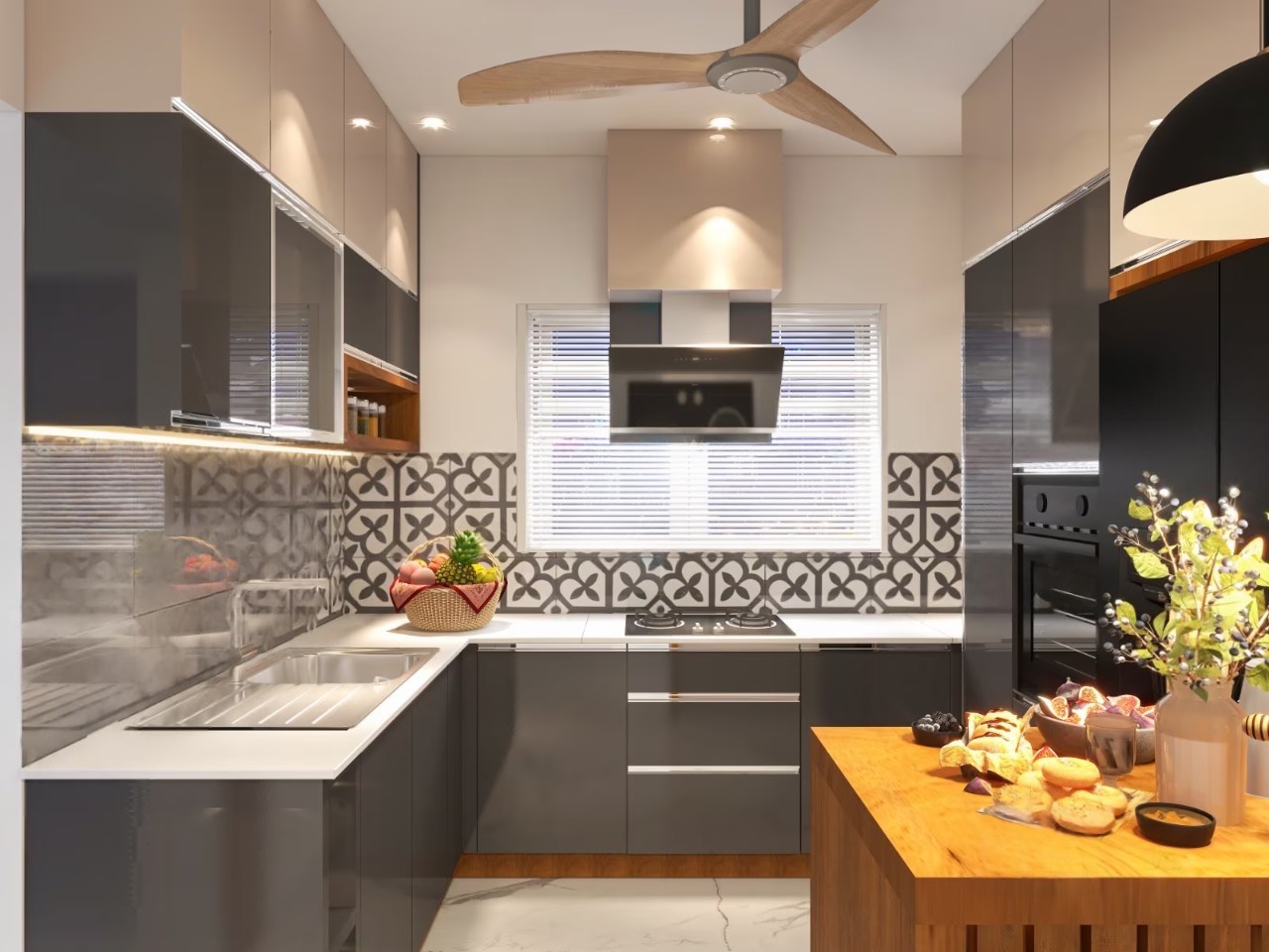 Contemporary U-Shape Kitchen